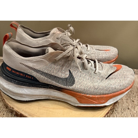 Nike Men's ZOOMX Invincible Run FK3 Running Shoes, Oatmeal/Orange Sz-13 - Picture 6 of 11